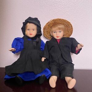 Vintage Boy and Girl Porcelain Dolls